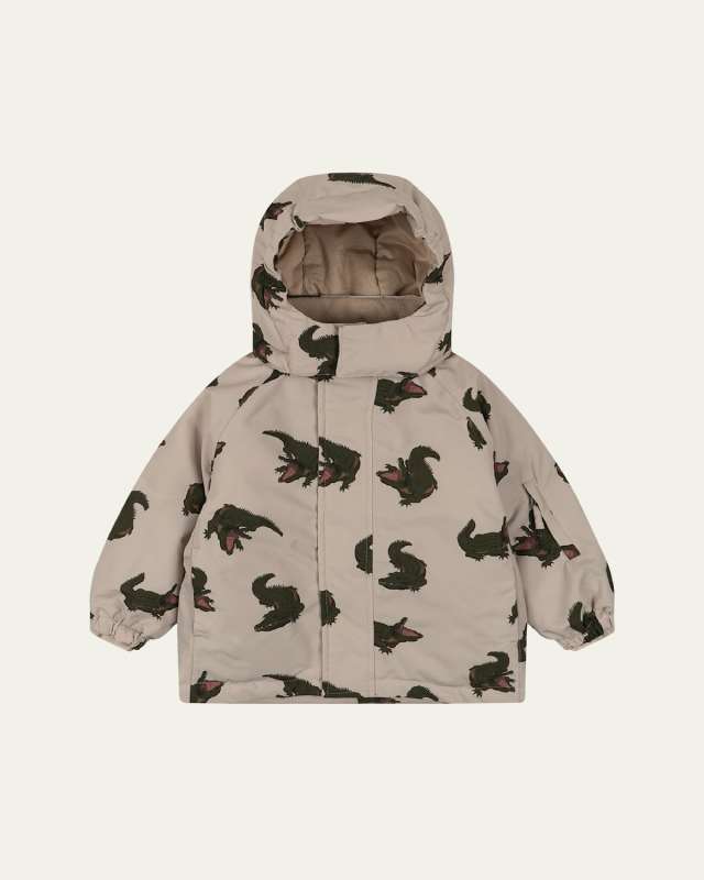 Boy's Mismou Croc-Print Outerwear Jacket, Size 9M-2